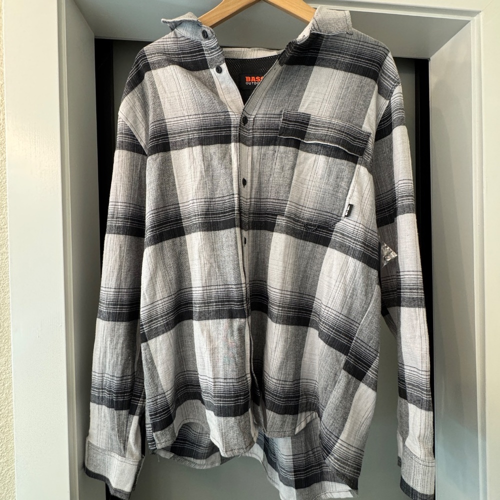 Men’s Flannel Plaid Button Down Shirt Nordstrom Bass Outdoor NWT M